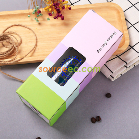 Customization 400ML Wood Grain Glass Promotional Products
