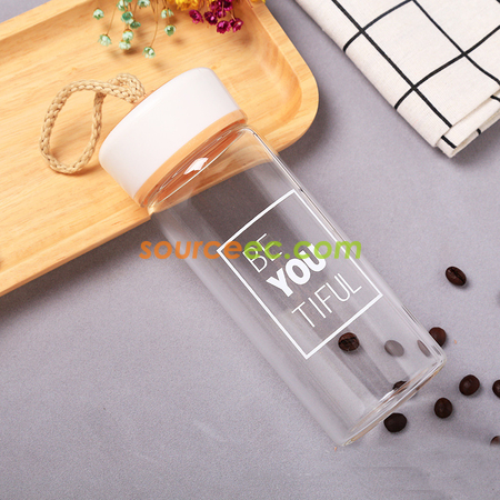 Customization 400ML Wood Grain Glass Promotional Products