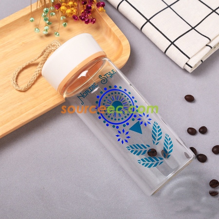 Customization 400ML Wood Grain Glass Promotional Products