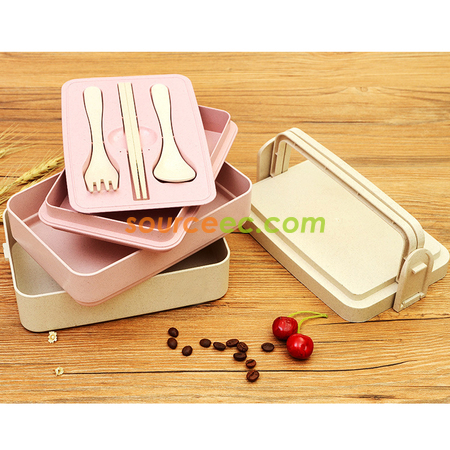 Customization 300ML Wheat Straw Lunchbox Promotional Products