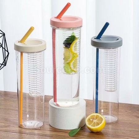 Customization Independent Fruit Tea warehouse Filter Drinking Tube Large Capacity Water Cup Promotional Products