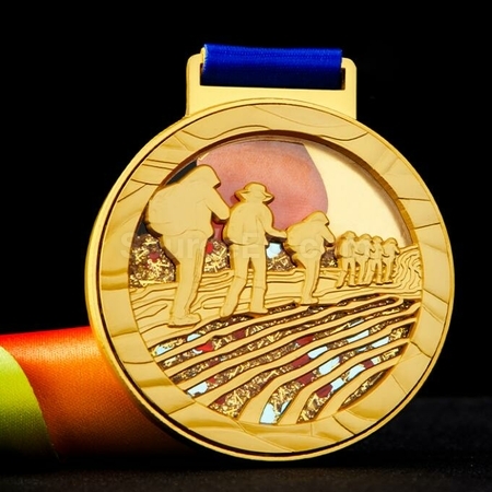 Customization Trailwalking Quicksand Creative Metal Commemorative Medal Promotional Products