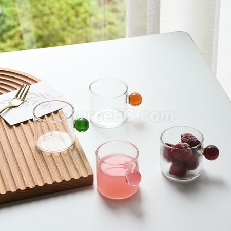 Customization Glass Ball Handle Glass Cup Promotional Products