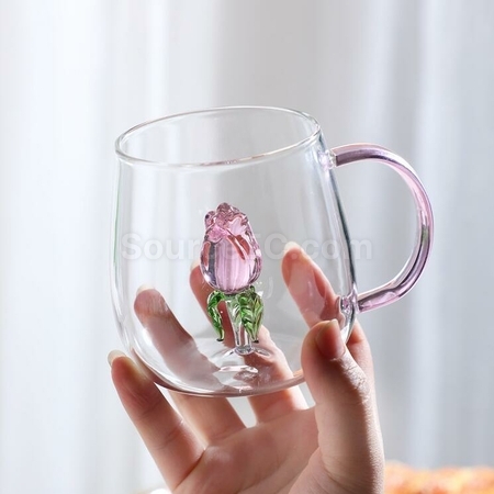 Customization 3D Three-Dimensional Small Animals And Plants Glass Water Cup Promotional Products