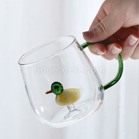 Customization 3D Three-Dimensional Small Animals And Plants Glass Water Cup Promotional Products