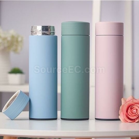 Customization Morandi Color Rubber Paint Stainless Steel Vacuum Flask Promotional Products