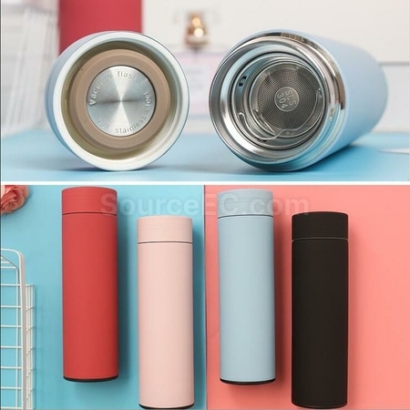 Customization Morandi Color Rubber Paint Stainless Steel Vacuum Flask Promotional Products