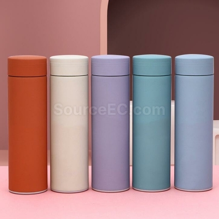 Customization Morandi Color Rubber Paint Stainless Steel Vacuum Flask Promotional Products