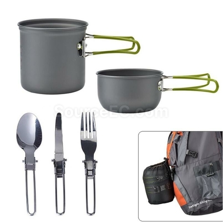 Customization Outdoor Portable Camping Tableware Set Pot Promotional Products