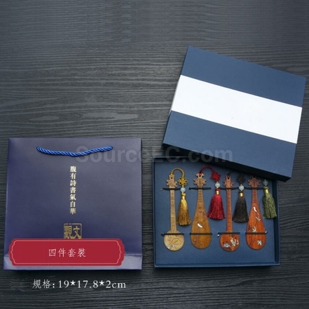 Customization Classical Musical Instrument Solid Wood Bookmark set Promotional Products