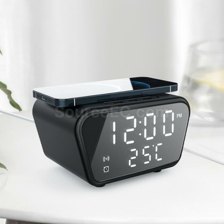 Customization Multifunctional Wireless Charging Temperature Alarm Clock Promotional Products