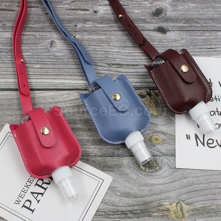 Customization Hanging Neck Disinfectant Spray Leather Case Promotional Products