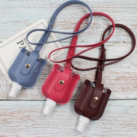 Customization Hanging Neck Disinfectant Spray Leather Case Promotional Products