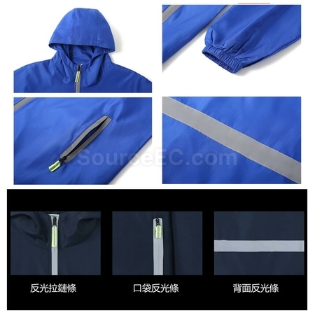 Customization Windproof Waterproof Reflective Zip Windbreaker Promotional Products