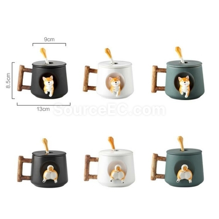 Customization Creative Ceramic Cute Dog Mug Promotional Products