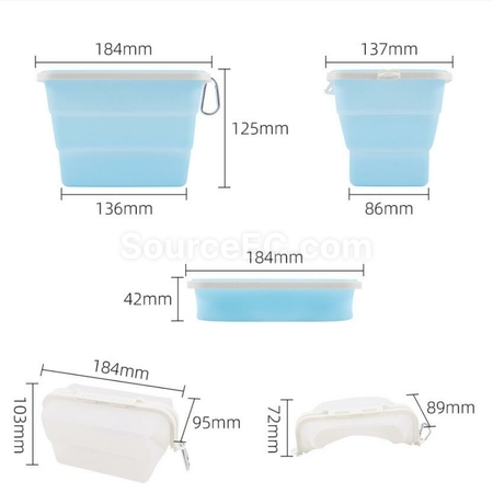 Customization Silicone Folding Pouch Type Lunch Box Promotional Products
