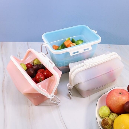 Customization Silicone Folding Pouch Type Lunch Box Promotional Products