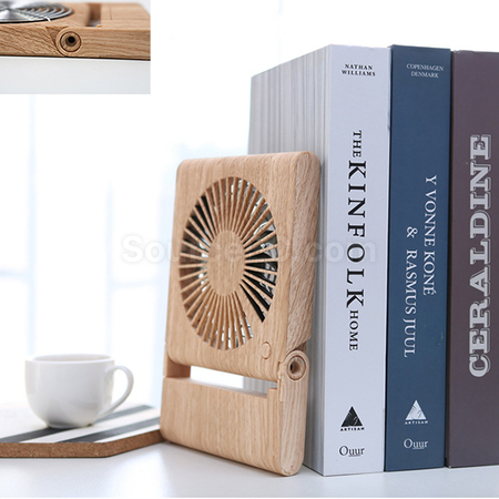 Customization Wood Grain Mini Fan Promotional Products