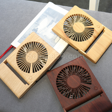Customization Wood Grain Mini Fan Promotional Products