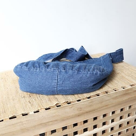 Customization Solid Color Literary One-Shoulder Denim Messenger Bag Promotional Products