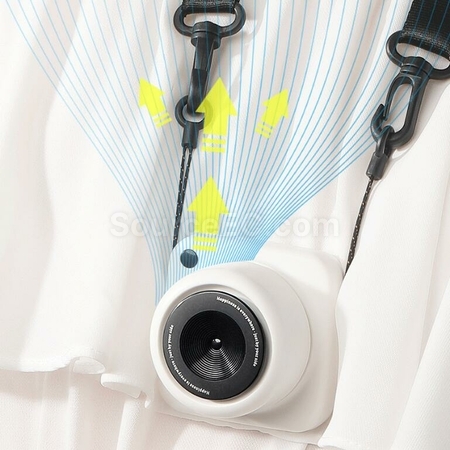 Customization Retro Camera USB Portable Outdoor Leafless Hanging Neck Fan Promotional Products