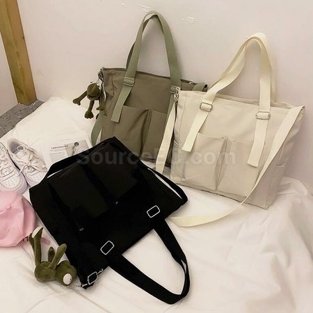 Customization Double Pocket Canvas Messenger Bag Promotional Products