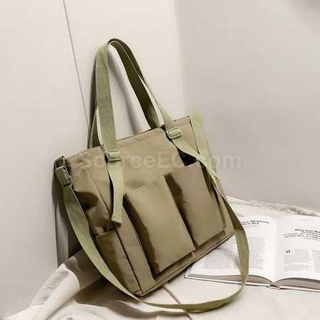 Customization Double Pocket Canvas Messenger Bag Promotional Products