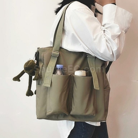 Customization Double Pocket Canvas Messenger Bag Promotional Products