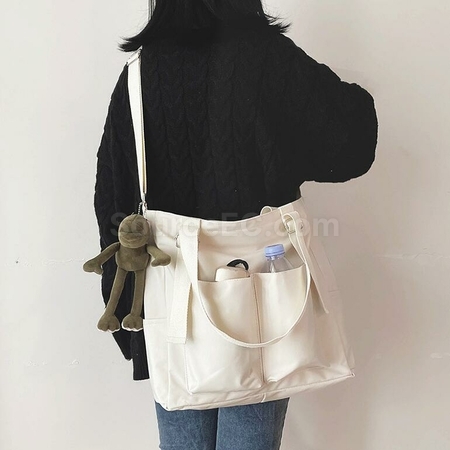 Customization Double Pocket Canvas Messenger Bag Promotional Products