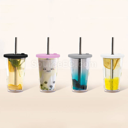 Customization Double-layer Straw Cup Promotional Products