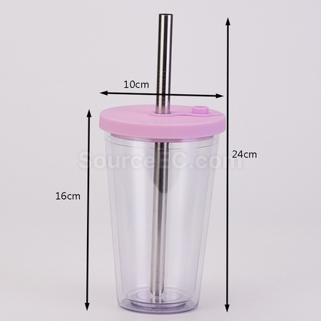 Customization Double-layer Straw Cup Promotional Products