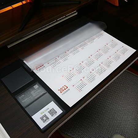 Customization PU Faux Leather Double Layer Storage Desk Mat Promotional Products