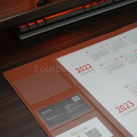 Customization PU Faux Leather Double Layer Storage Desk Mat Promotional Products