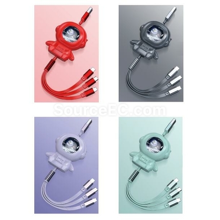 Customization Astronaut Three-In-One Charging Cable Promotional Products