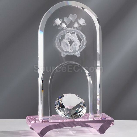 Customization 3D Carved Crystal Door Trophy Promotional Products