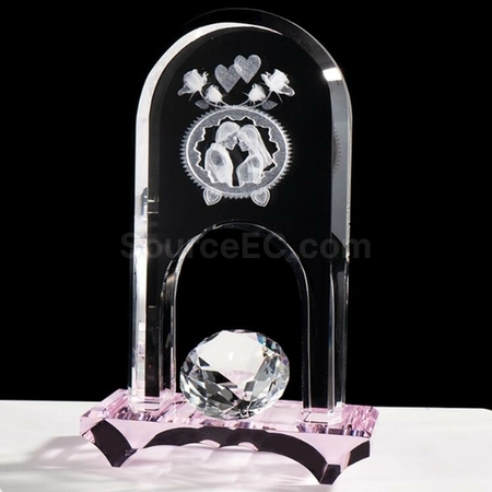 Customization 3D Carved Crystal Door Trophy Promotional Products