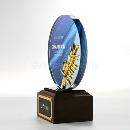 Customization Solid Wood Crystal Trophy Promotional Products