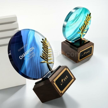 Customization Solid Wood Crystal Trophy Promotional Products