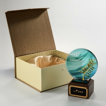 Customization Solid Wood Crystal Trophy Promotional Products