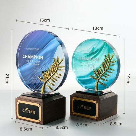 Customization Solid Wood Crystal Trophy Promotional Products