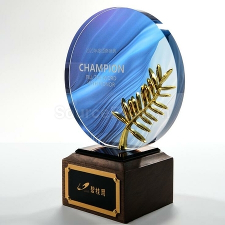 Customization Solid Wood Crystal Trophy Promotional Products