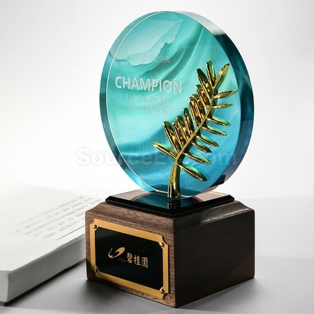 Customization Solid Wood Crystal Trophy Promotional Products