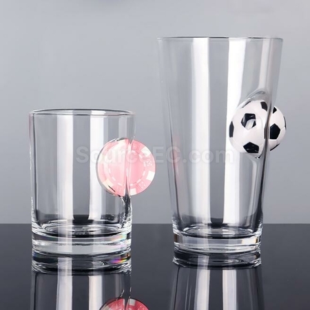 Customization Creative Shape Inlaid Ball Beer Glass Mug Promotional Products