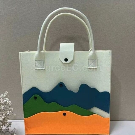 Customization Large Capacity Colorblock Mountain Felt Tote Promotional Products