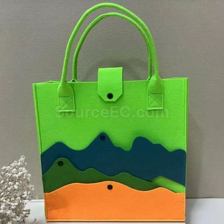 Customization Large Capacity Colorblock Mountain Felt Tote Promotional Products