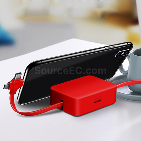 Customization Three-In-One Charging Cable With Mirror Promotional Products