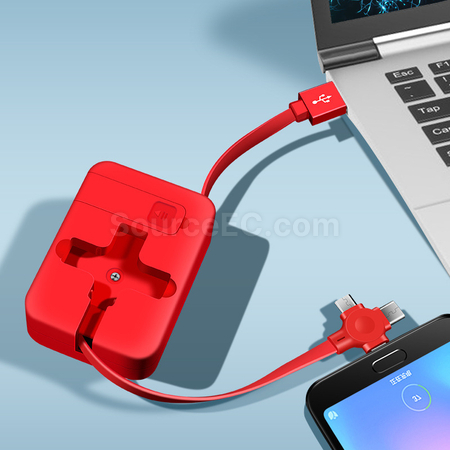 Customization Three-In-One Charging Cable With Mirror Promotional Products