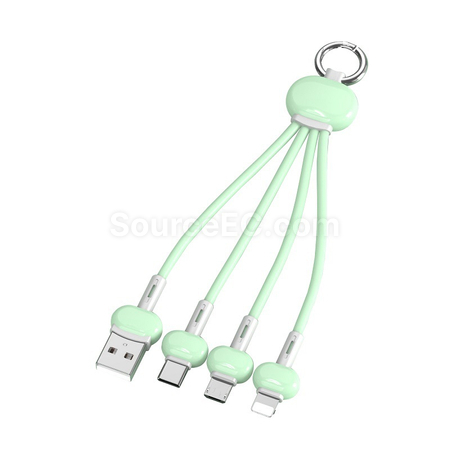 Customization Three-In-One Charging Cable With Keychain Promotional Products