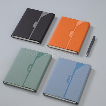 Customization Two-Color Leather Magnetic Notebook Promotional Products