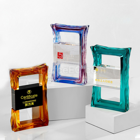 Customization Colored Glaze Crystal Trophy Promotional Products